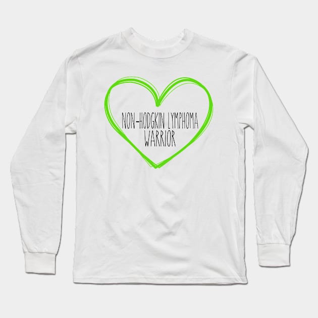 Non-Hodgkin Lymphoma Warrior Heart Support Long Sleeve T-Shirt by MerchAndrey